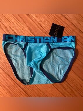 NWT baby blue mesh briefs – M